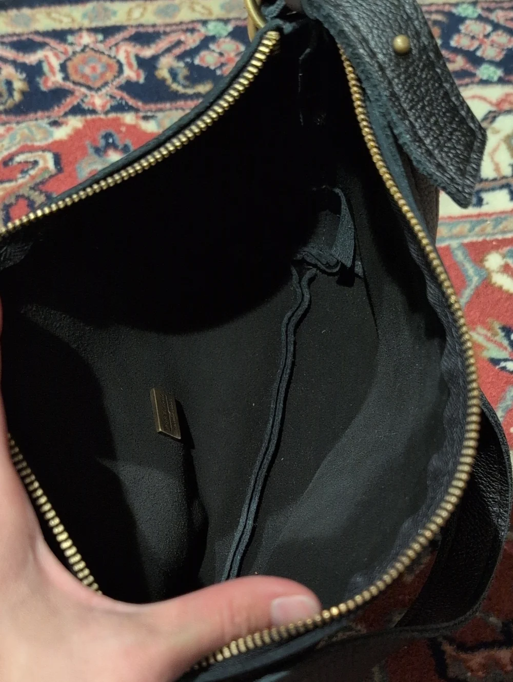 Small Slouchy Bag By Portland Leather Goods In Pebbled Black Leather - Picture 8 of 14